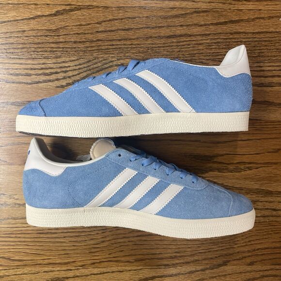 NEW Men’s adidas Gazelle Shoes Light Blue Off White Cream Size 8 8.5 9 Casual - Picture 3 of 6